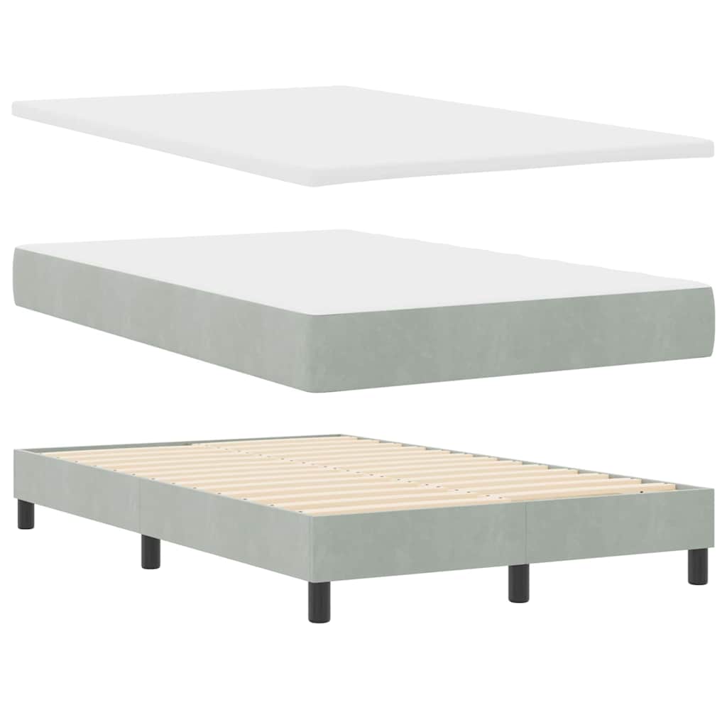 Boxspringbett mit Matratze Hellgrau 120 x 200 cm Stoff