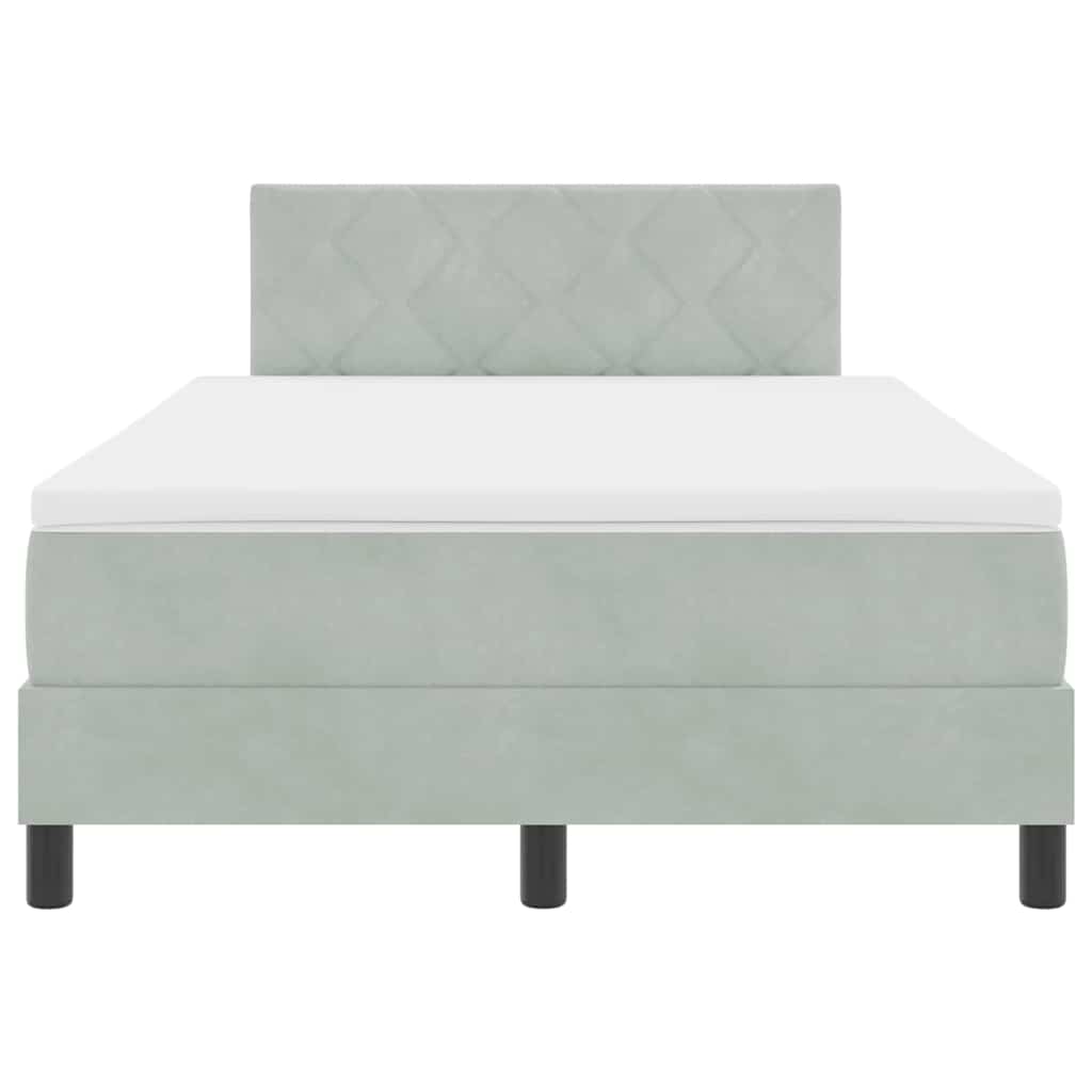 Boxspringbett mit Matratze Hellgrau 120 x 200 cm Stoff