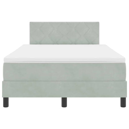 Boxspringbett mit Matratze Hellgrau 120 x 200 cm Stoff