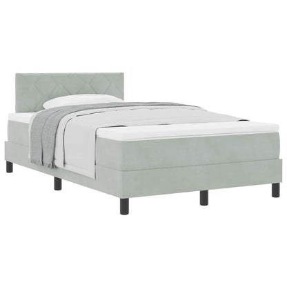 Boxspringbett mit Matratze Hellgrau 120 x 200 cm Stoff