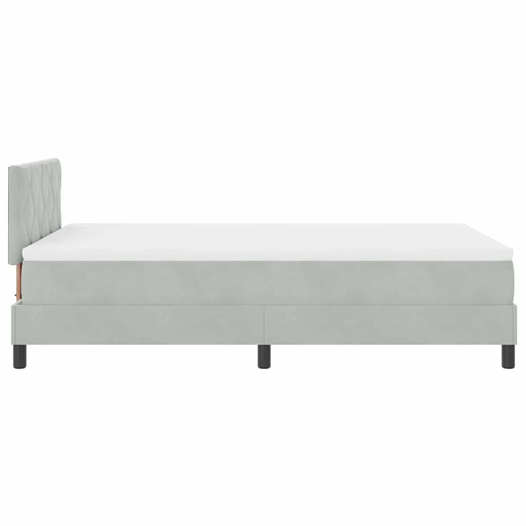 Boxspringbett mit Matratze Hellgrau 120 x 200 cm Stoff