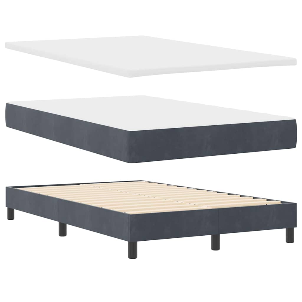 Boxspringbett mit Matratze Dunkelgrau 120 x 200 cm Stoff