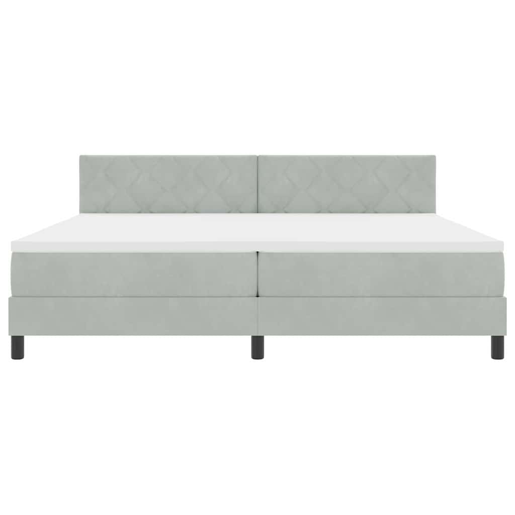 Boxspringbett mit Matratze Hellgrau 200 x 200 cm Stoff