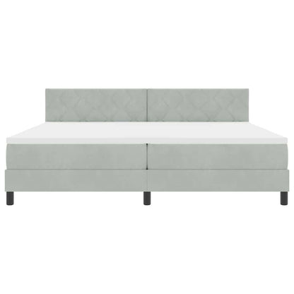 Boxspringbett mit Matratze Hellgrau 200 x 200 cm Stoff