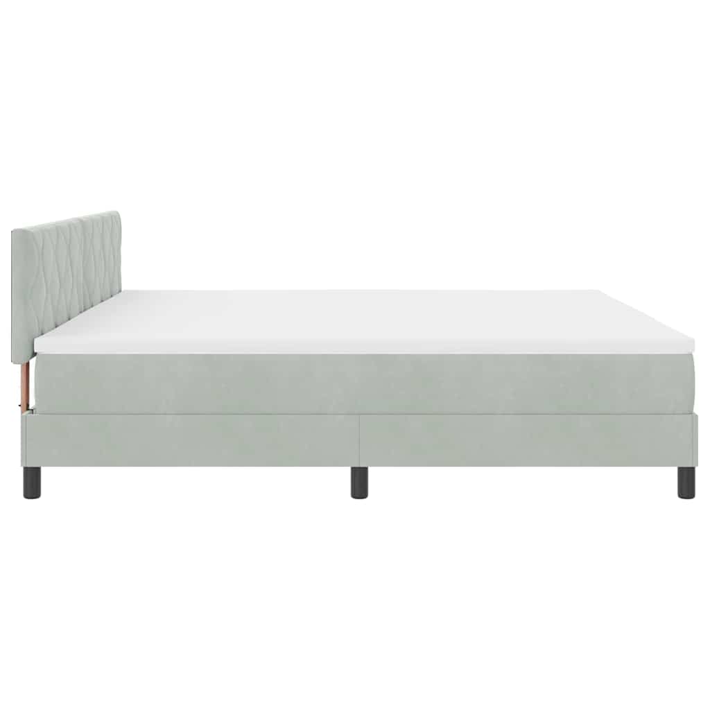 Boxspringbett mit Matratze Hellgrau 200 x 200 cm Stoff