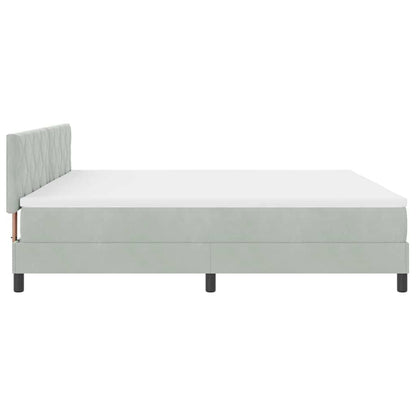 Boxspringbett mit Matratze Hellgrau 200 x 200 cm Stoff