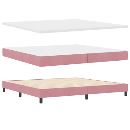 Boxspringbett mit Matratze mit Matratze Rosa 200 x 200 cm Stoff