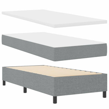Boxspringbett mit Matratze Hellgrau 100 x 200 cm Stoff