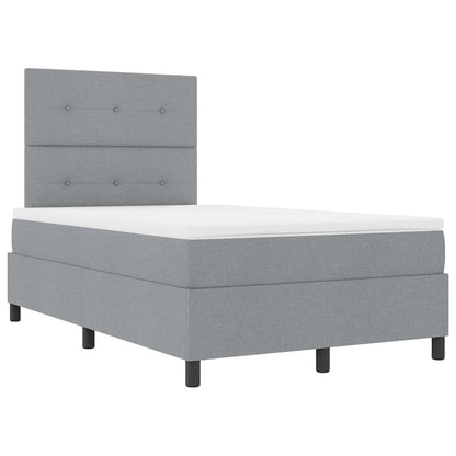 Boxspringbett mit Matratze Hellgrau 120 x 190 cm Stoff