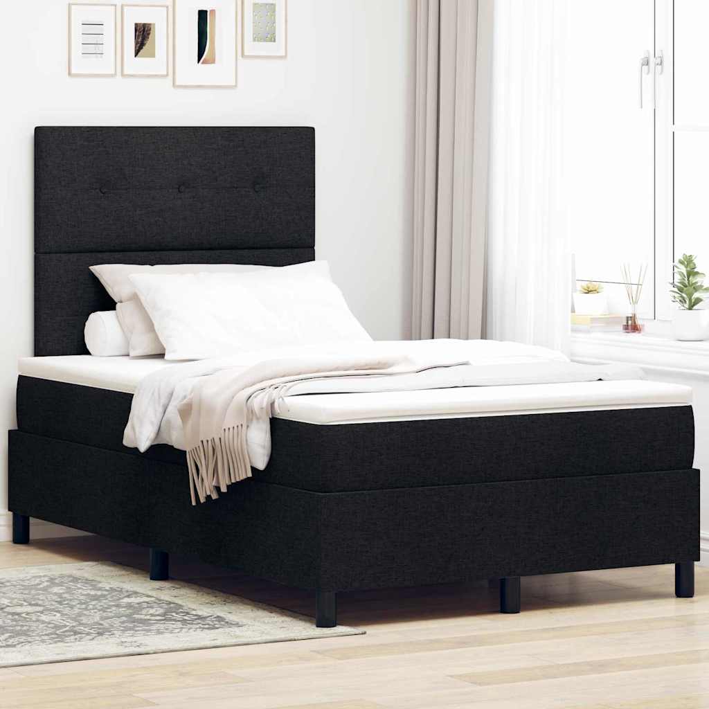 Boxspringbett mit Matratze Schwarz 120 x 190 cm Stoff