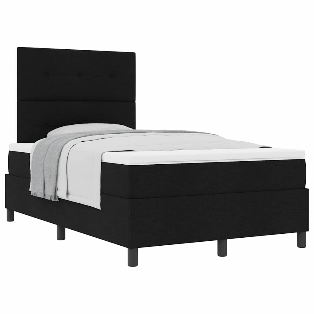 Boxspringbett mit Matratze Schwarz 120 x 190 cm Stoff