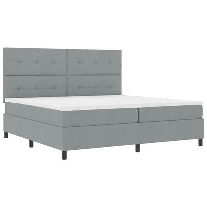 Boxspringbett mit Matratze Hellgrau 200 x 200 cm Stoff