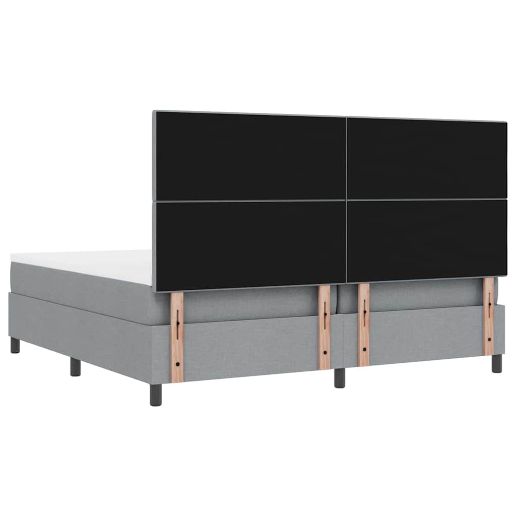 Boxspringbett mit Matratze Hellgrau 200 x 200 cm Stoff