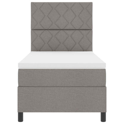 Boxspringbett mit Matratze mit Kopfteil Taupe 90 x 190 cm Stoff