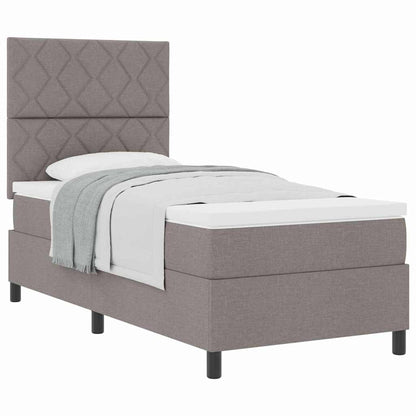 Boxspringbett mit Matratze mit Kopfteil Taupe 90 x 190 cm Stoff