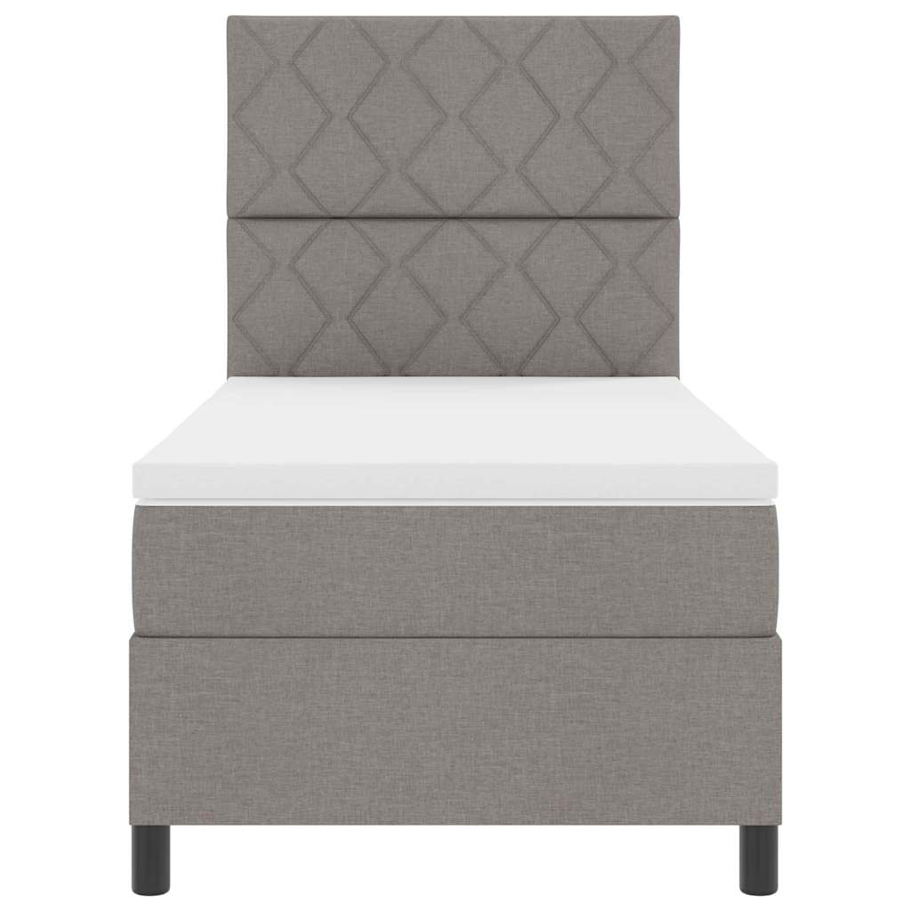 Boxspringbett mit Matratze mit Kopfteil Taupe 90 x 200 cm Stoff