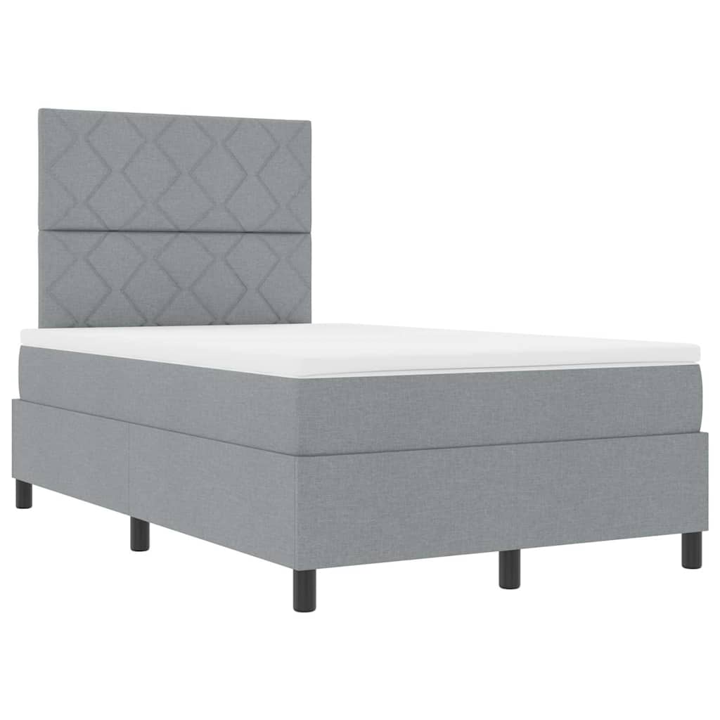 Boxspringbett mit Matratze Hellgrau 120 x 190 cm Stoff