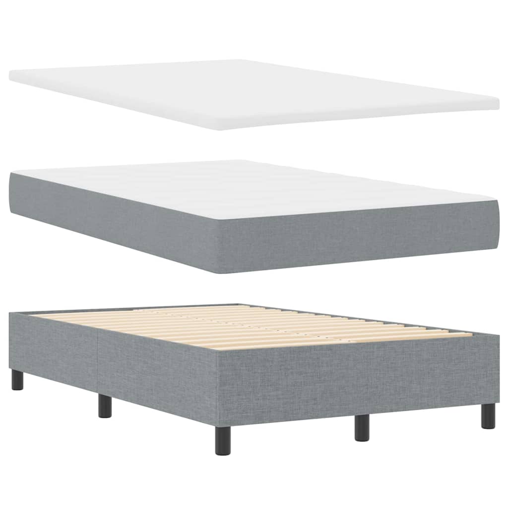 Boxspringbett mit Matratze Hellgrau 120 x 190 cm Stoff