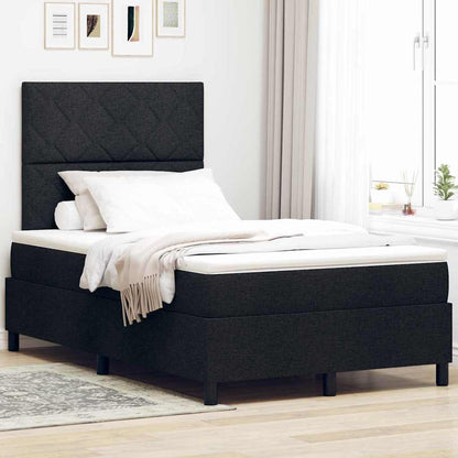 Boxspringbett mit Matratze Schwarz 120 x 190 cm Stoff