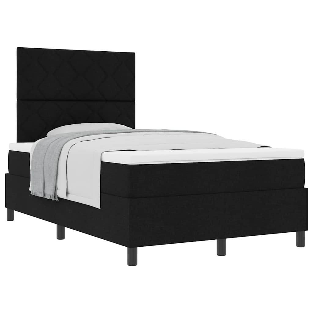 Boxspringbett mit Matratze Schwarz 120 x 190 cm Stoff