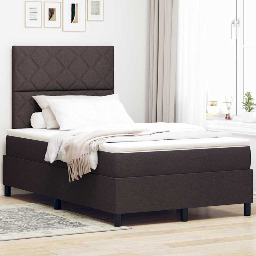 Boxspringbett mit Matratze Dunkelbraun 120 x 190 cm Stoff