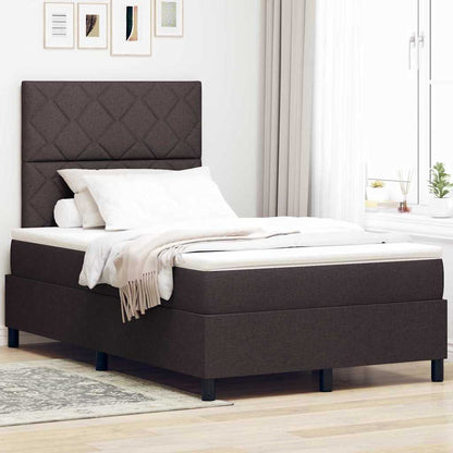 Boxspringbett mit Matratze Dunkelbraun 120 x 190 cm Stoff