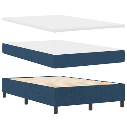Boxspringbett mit Matratze mit Kopfteil Blau 120 x 190 cm Stoff