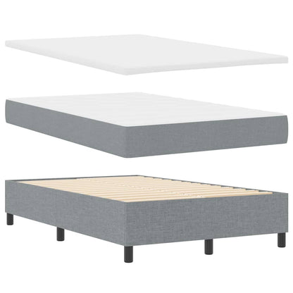 Boxspringbett mit Matratze Hellgrau 120 x 200 cm Stoff