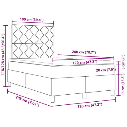 Boxspringbett mit Matratze Schwarz 120 x 200 cm Stoff