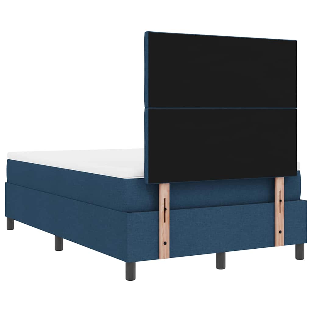 Boxspringbett mit Matratze mit Kopfteil Blau 120 x 200 cm Stoff