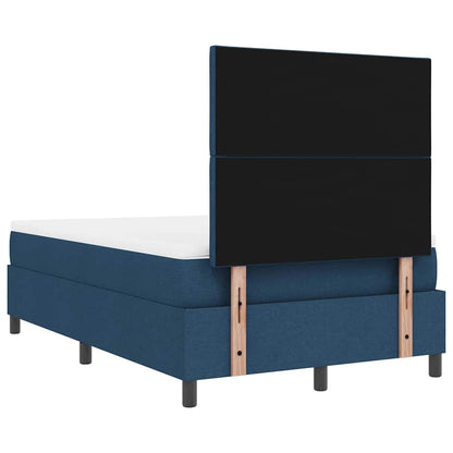 Boxspringbett mit Matratze mit Kopfteil Blau 120 x 200 cm Stoff