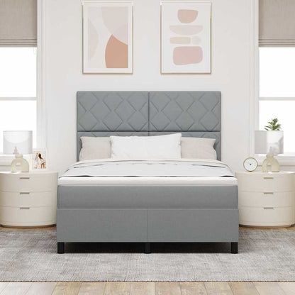 Boxspringbett mit Matratze Hellgrau 140 x 200 cm Stoff