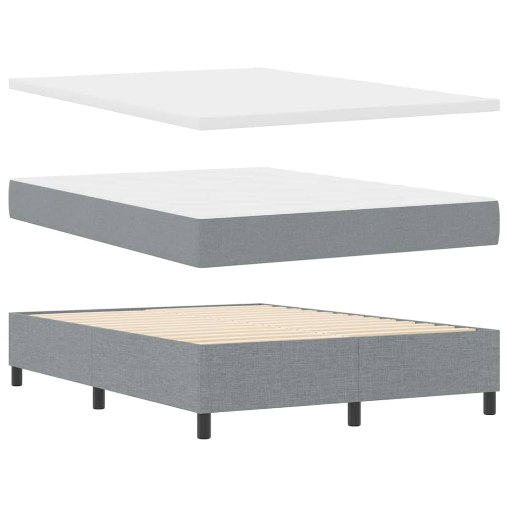 Boxspringbett mit Matratze Hellgrau 140 x 200 cm Stoff