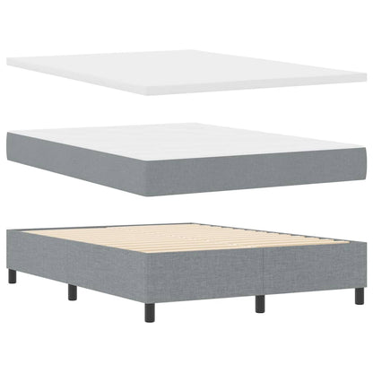 Boxspringbett mit Matratze Hellgrau 140 x 200 cm Stoff