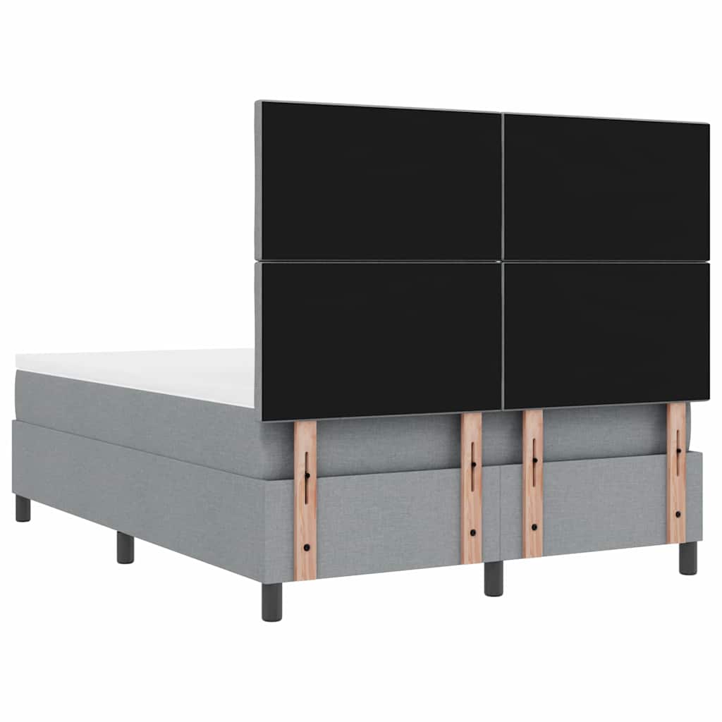 Boxspringbett mit Matratze Hellgrau 140 x 200 cm Stoff