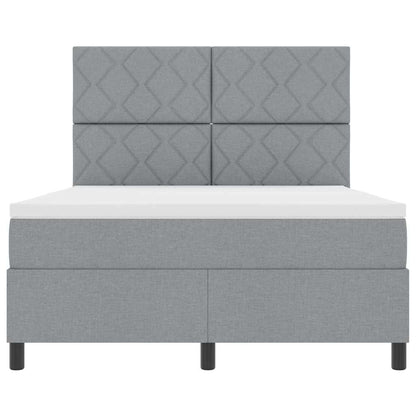 Boxspringbett mit Matratze Hellgrau 140 x 200 cm Stoff