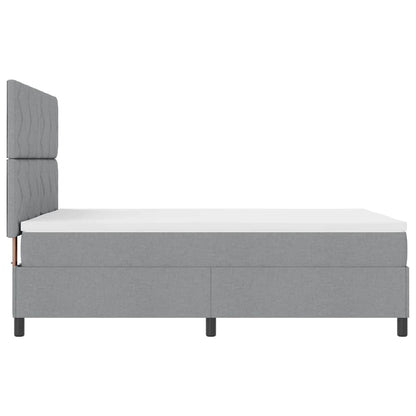Boxspringbett mit Matratze Hellgrau 140 x 200 cm Stoff