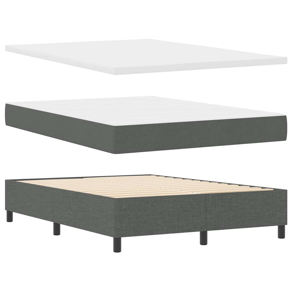 Boxspringbett mit Matratze Dunkelgrau 140 x 200 cm Stoff