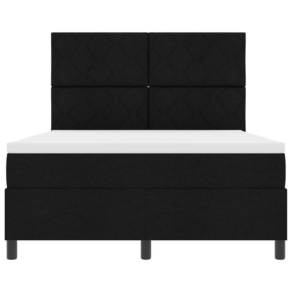 Boxspringbett mit Matratze Schwarz 140 x 200 cm Stoff