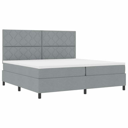 Boxspringbett mit Matratze Hellgrau 200 x 200 cm Stoff