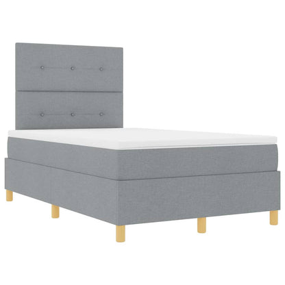 Boxspringbett mit Kopfteil Hellgrau 120 x 190 cm Stoff