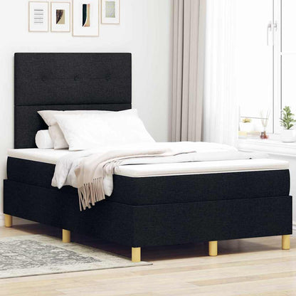 Boxspringbett mit Kopfteil Schwarz 120 x 200 cm Stoff