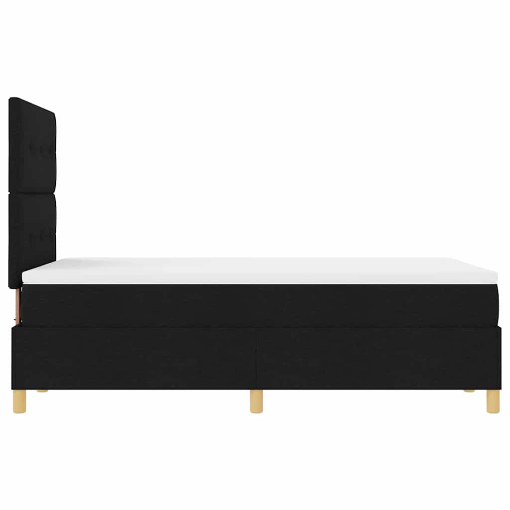 Boxspringbett mit Kopfteil Schwarz 120 x 200 cm Stoff