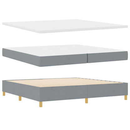 Boxspringbett mit Kopfteil Hellgrau 200 x 200 cm Stoff