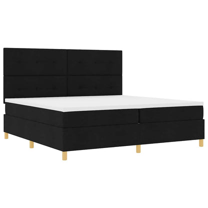 Boxspringbett mit Kopfteil Schwarz 200 x 200 cm Stoff