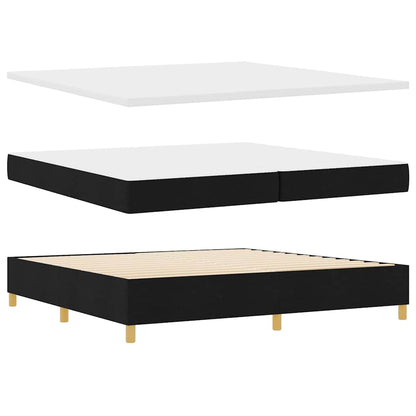 Boxspringbett mit Kopfteil Schwarz 200 x 200 cm Stoff