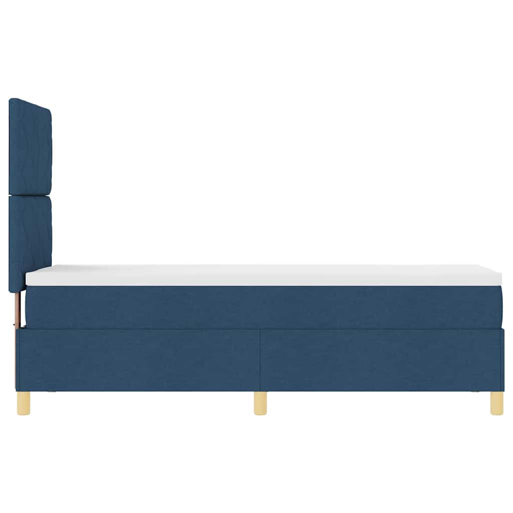 Boxspringbett mit Kopfteil Blau 80 x 200 cm Stoff
