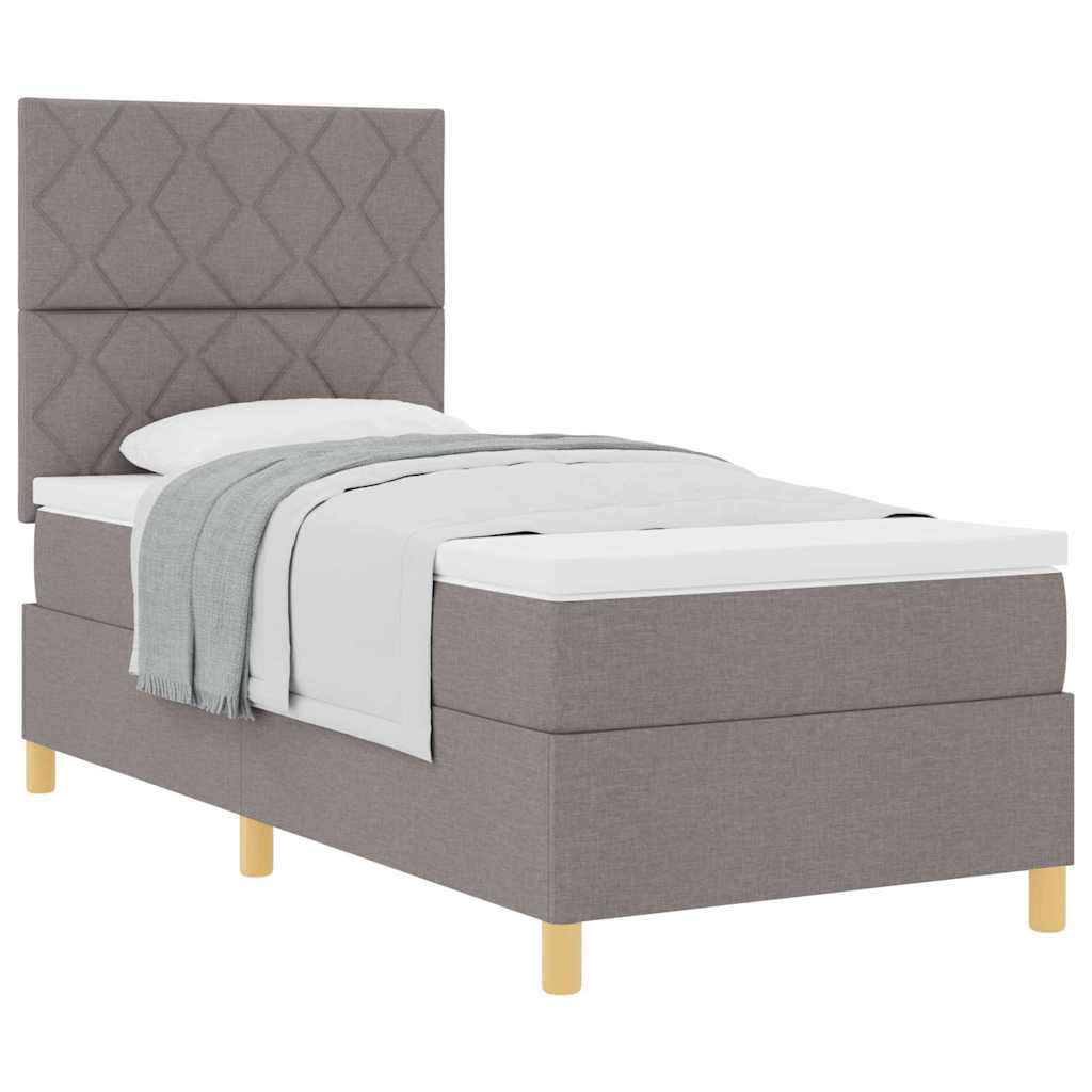 Boxspringbett mit Kopfteil Taupe 90 x 190 cm Stoff