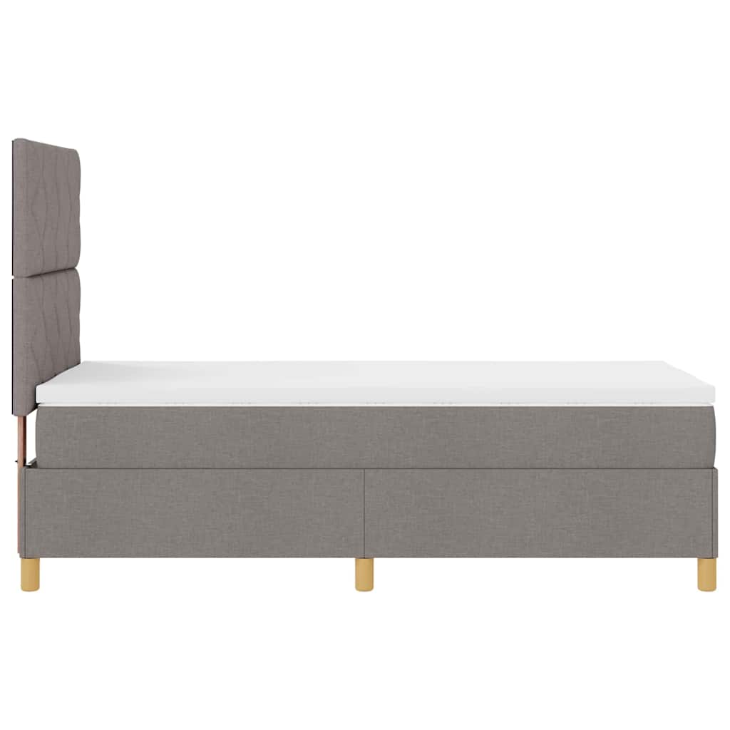 Boxspringbett mit Kopfteil Taupe 90 x 190 cm Stoff
