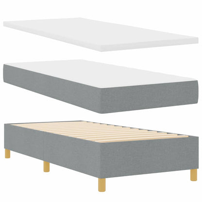 Boxspringbett mit Kopfteil Hellgrau 100 x 200 cm Stoff